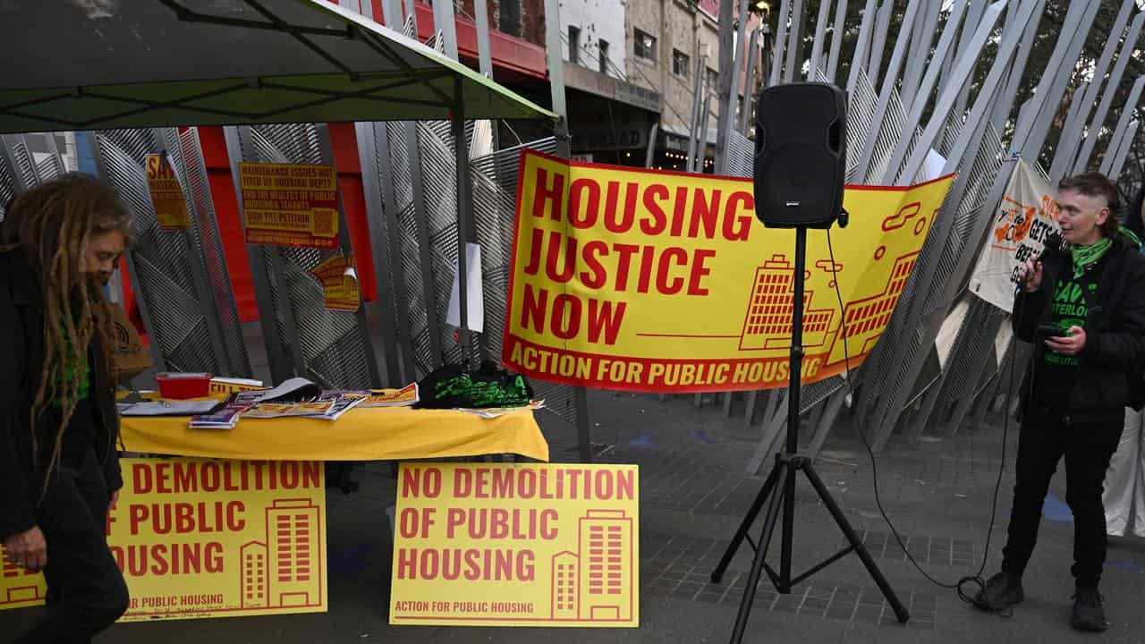 A rally organised by Action for Public Housing