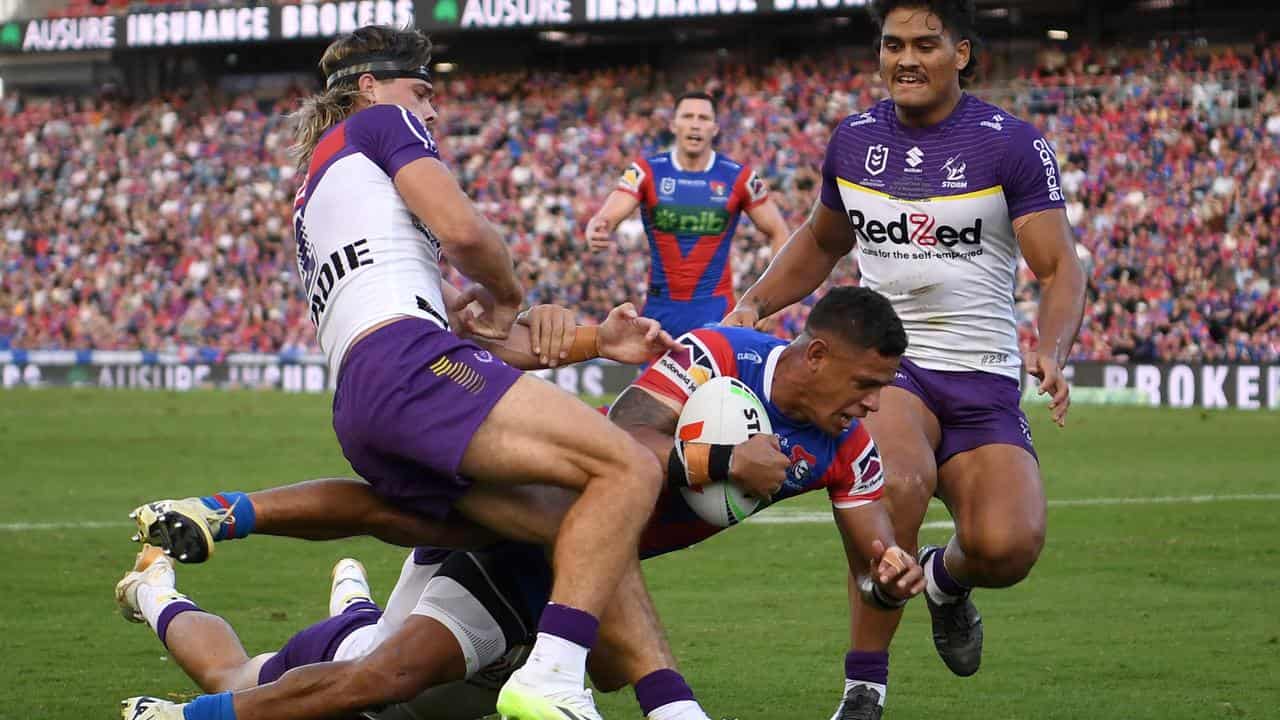 Dane Gagai scores.