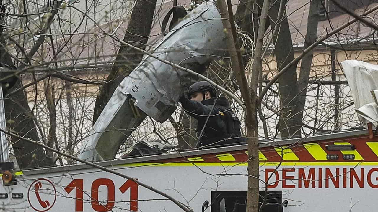 Wreckage of a missile in a park