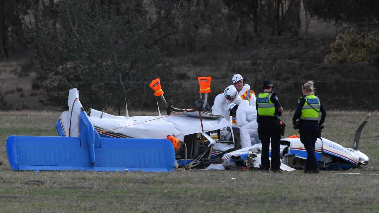 Emergency service personnel attend to wreckage (file image)