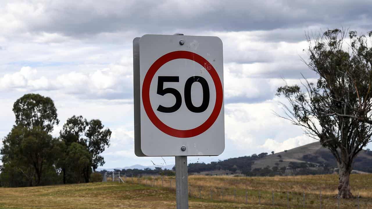 A 50km/h speed sign