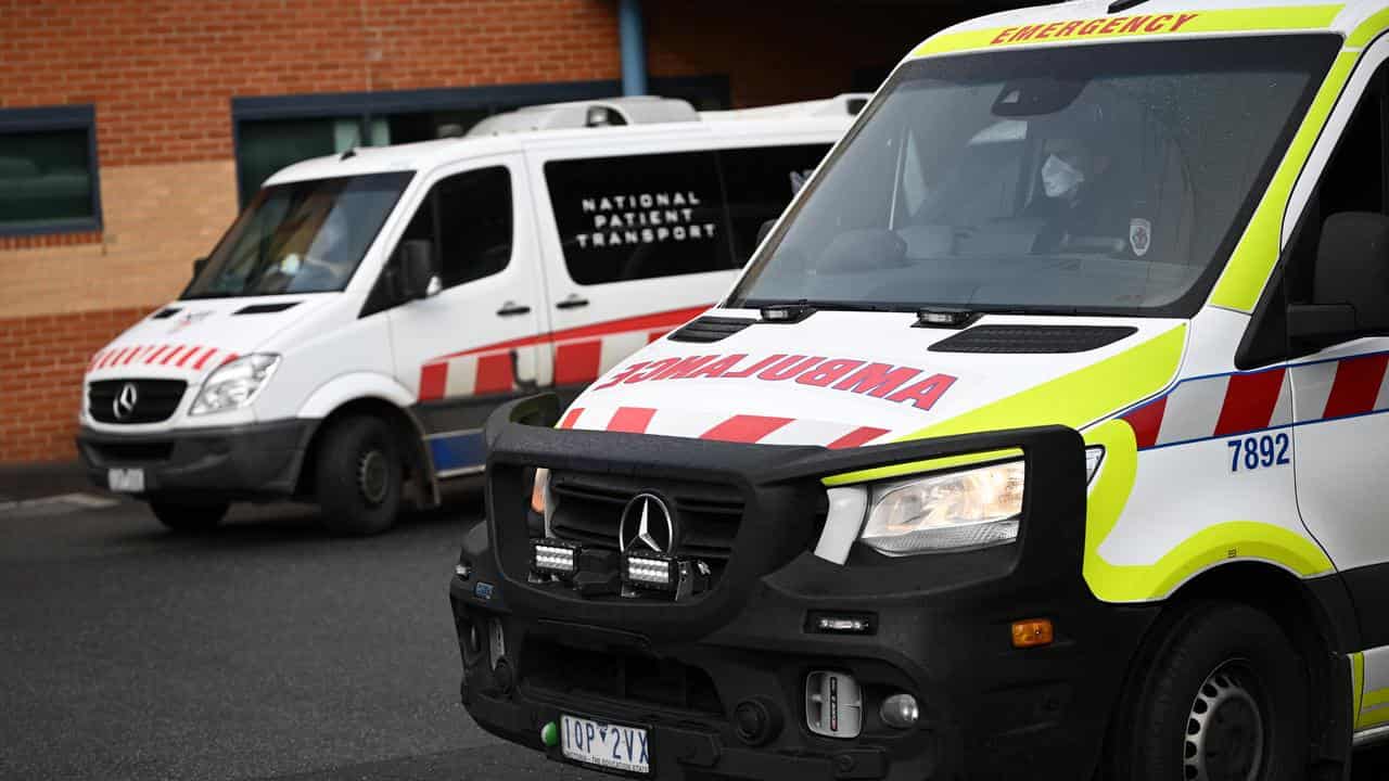 Ambulances at a Melbourne hospital (file image)