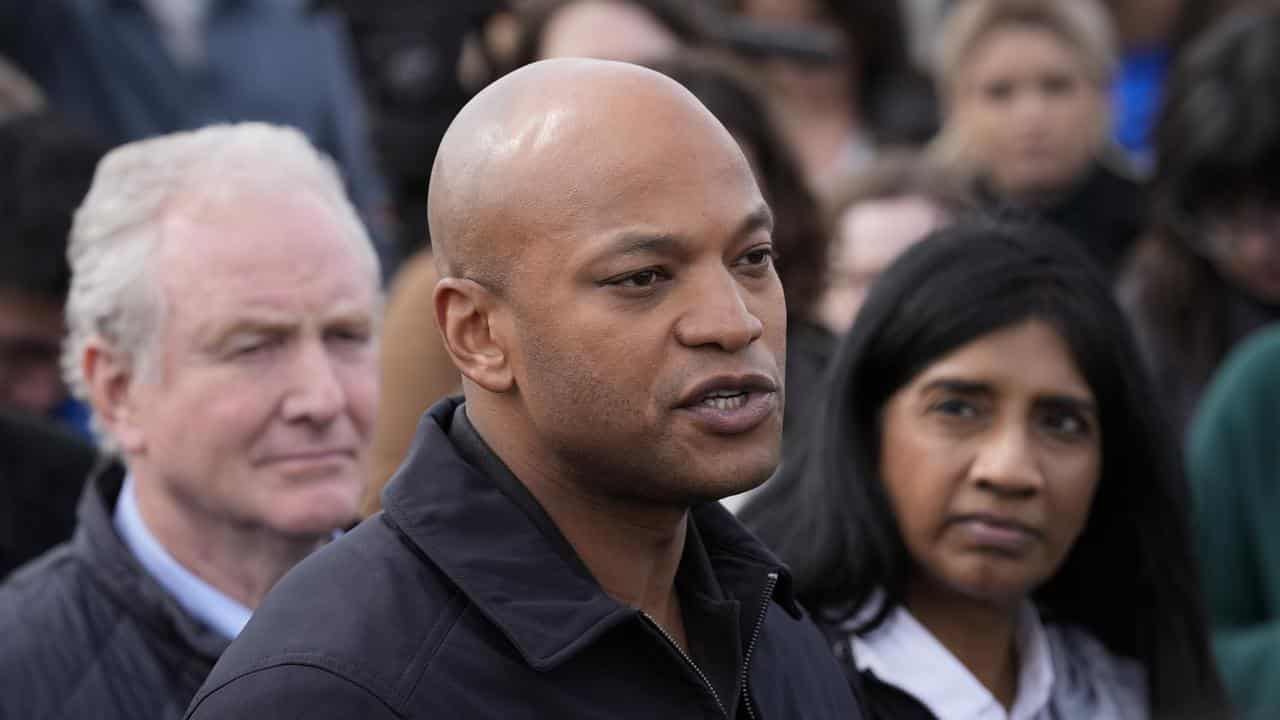 Maryland Governor Wes Moore speaks at a news conference