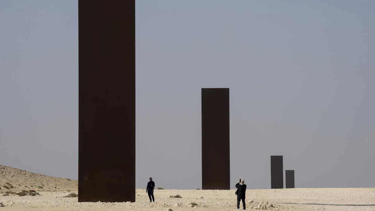 Richard Serra's East-West/West-East in the Brouq Nature Reserve