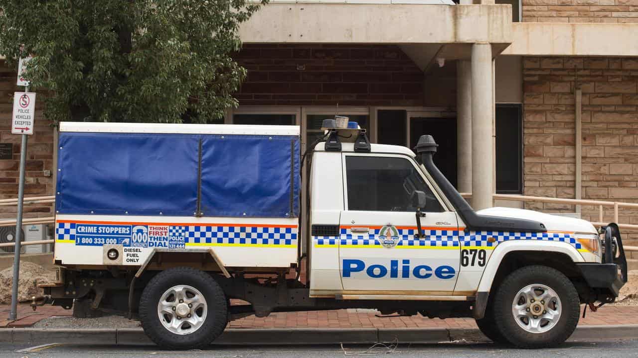 Police vehicle outside Alice Springs police station