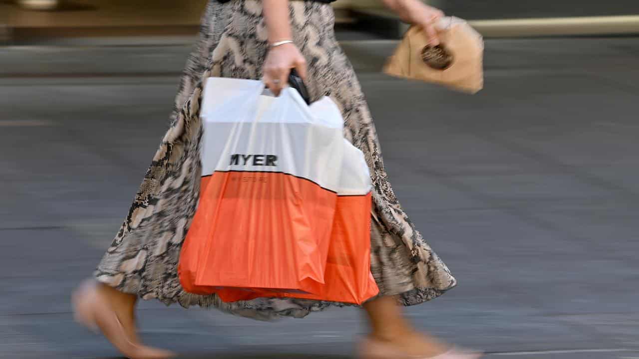 Shoppers are seen in Sydney