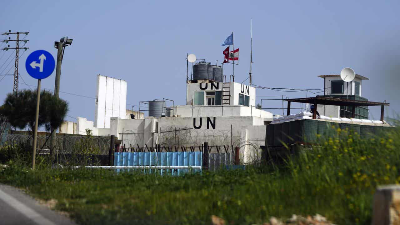 The base for UN peacekeeping forces at the border in southern Lebanon.