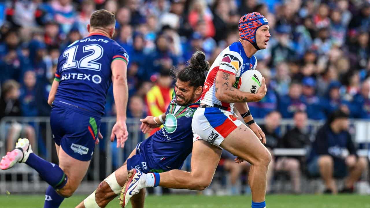 Kalyn Ponga of the Knights (right)