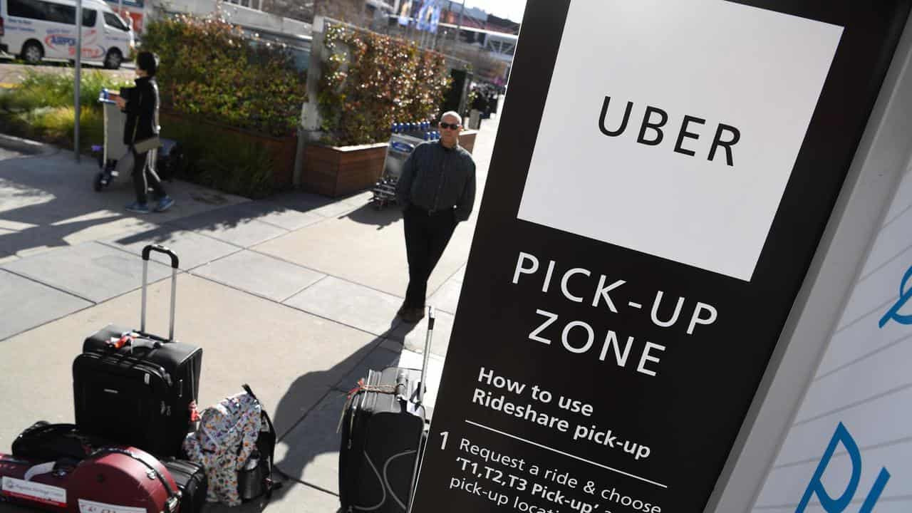 Uber signage at an airport (file image)