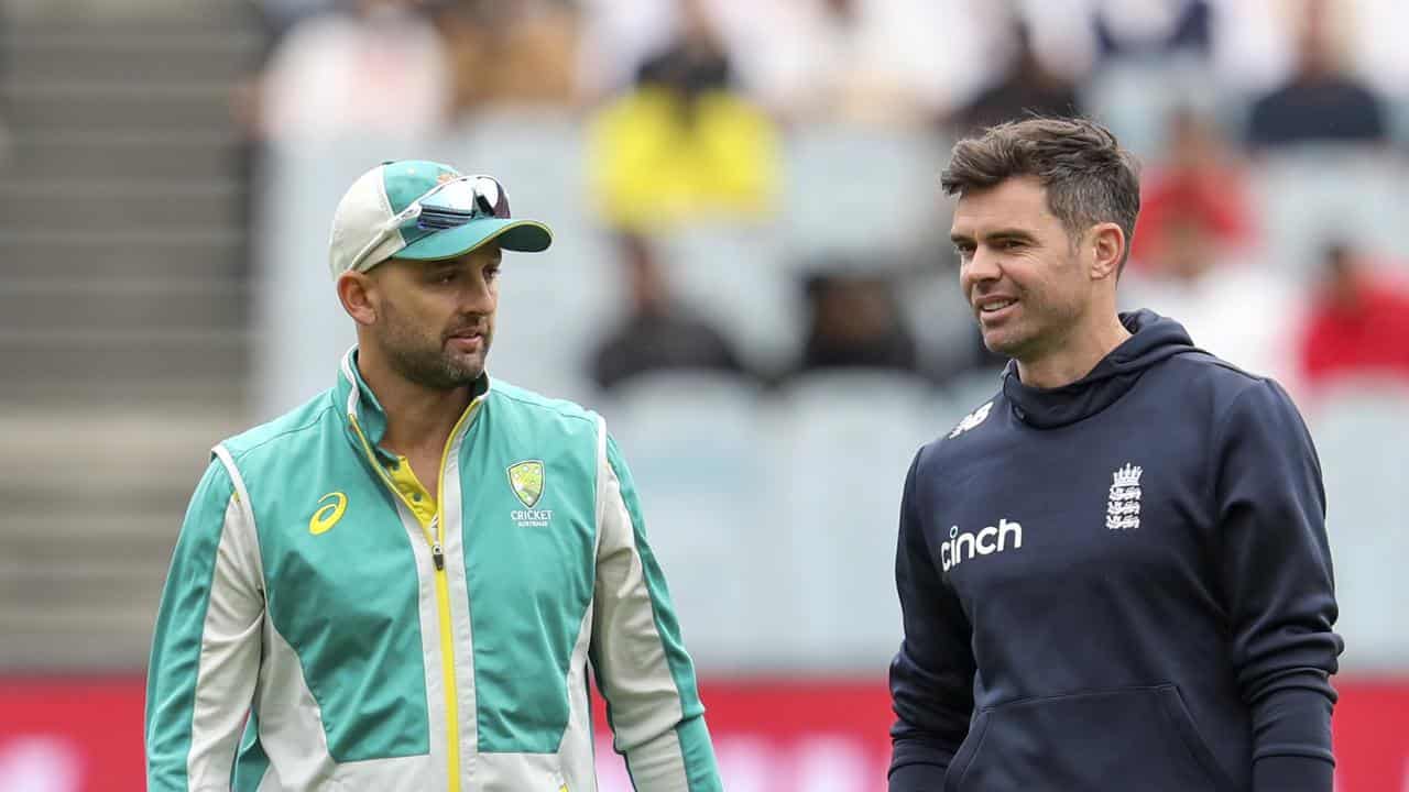 Jimmy Anderson and Nathan Lyon