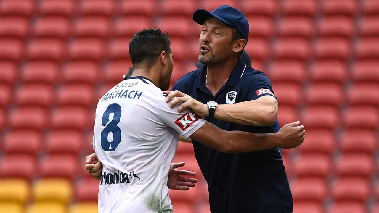 Zinedine Machach and Tony Popovic.