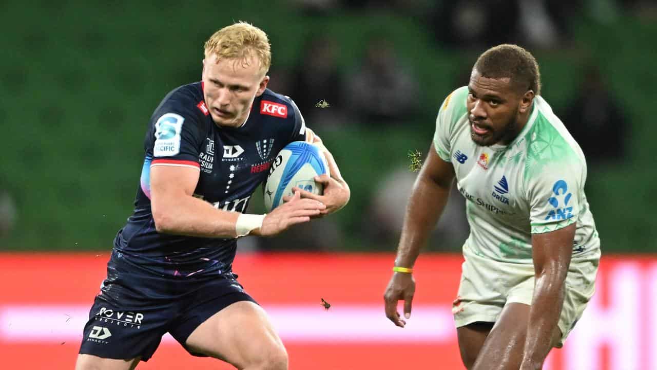 Carter Gordon (left) of the Melbourne Rebels. 