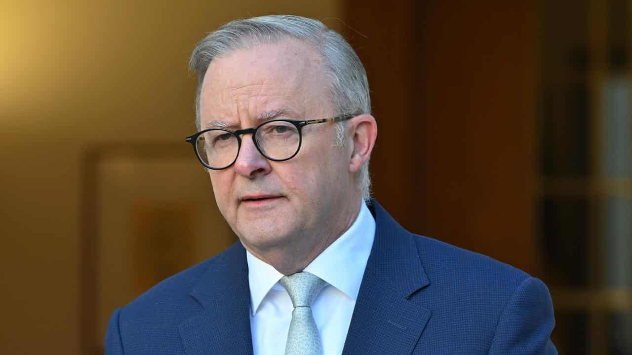 Prime Minister Anthony Albanese at a press conference