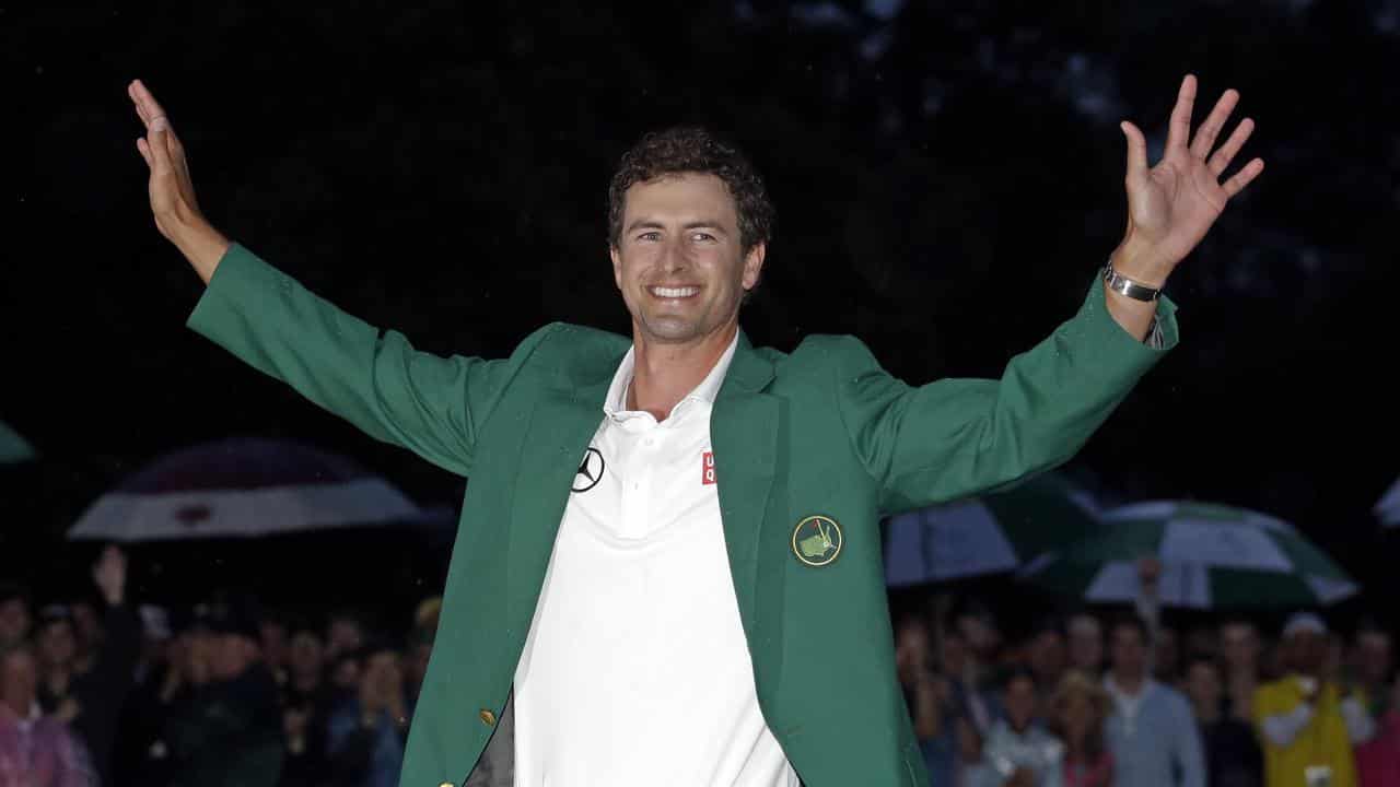 Adam Scott in green jacket in 2013.