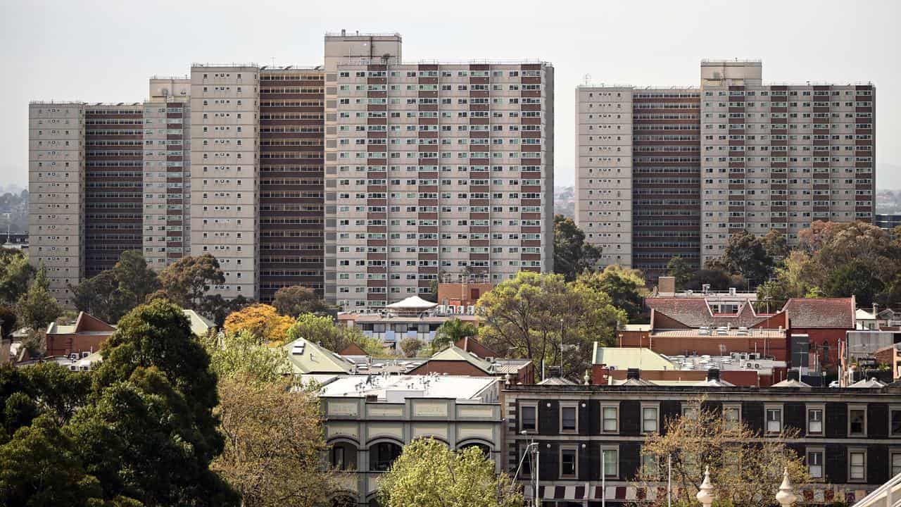 Public housing towers.