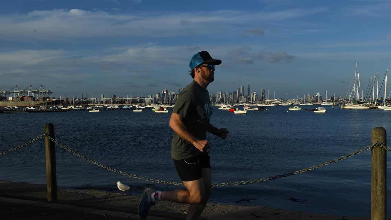 A man jogging