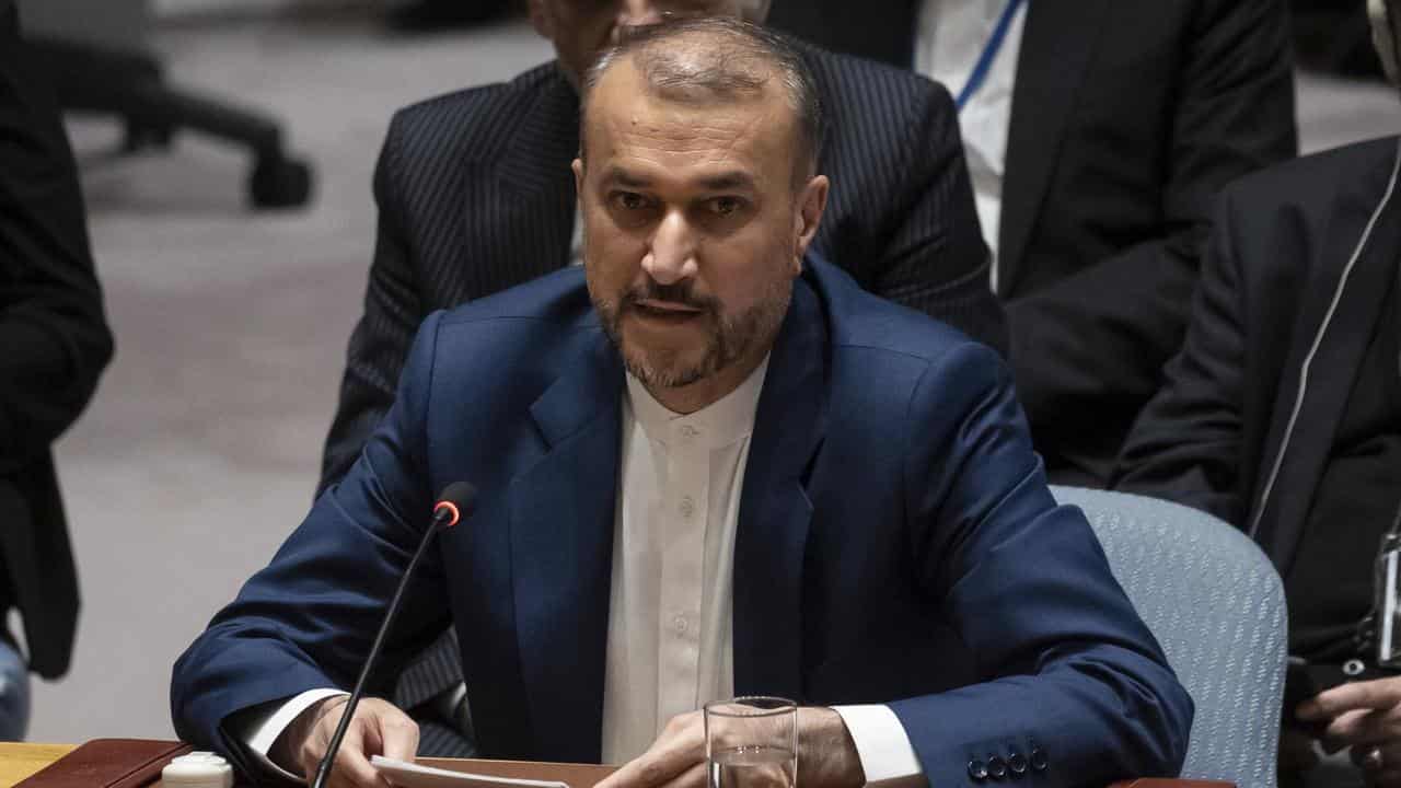 Iran Foreign Affairs Minister Hossein Amir-Abdollahian at the UN