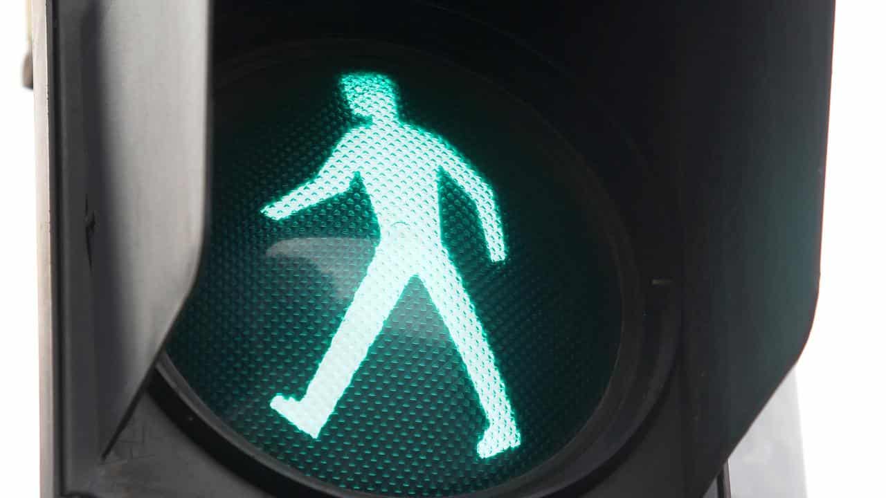 Pedestrian traffic sign in Brisbane (file image)