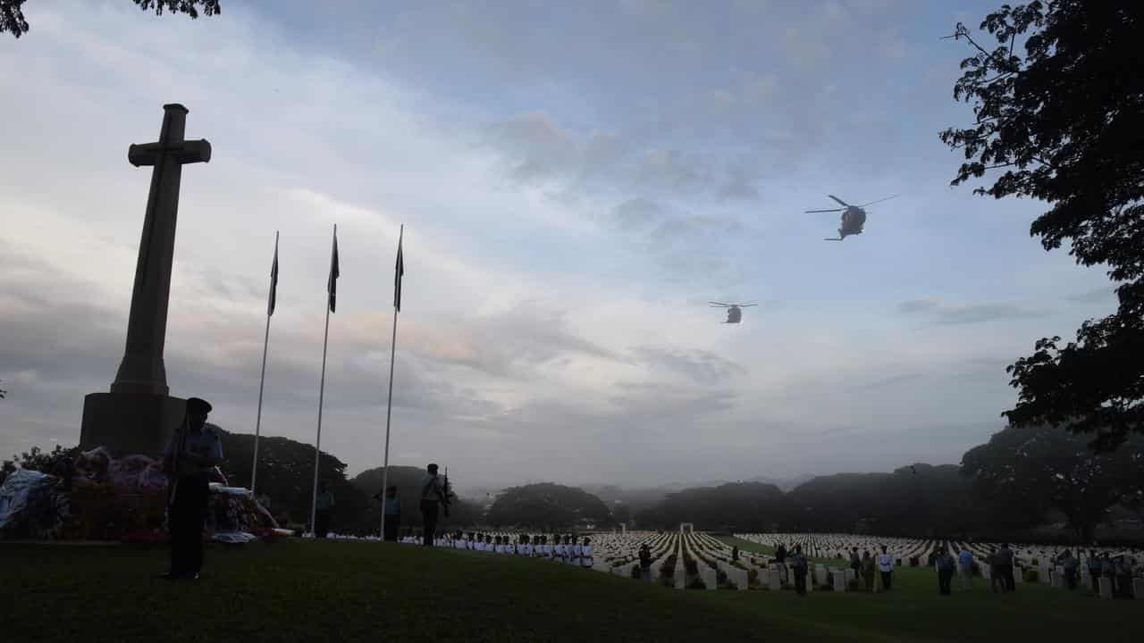 Anzac Day dawn service at Bomana War Cemetery near Port Moresby