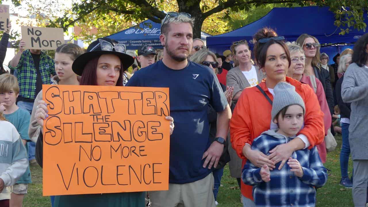 A rally in Forbes called for an end to violence against women.