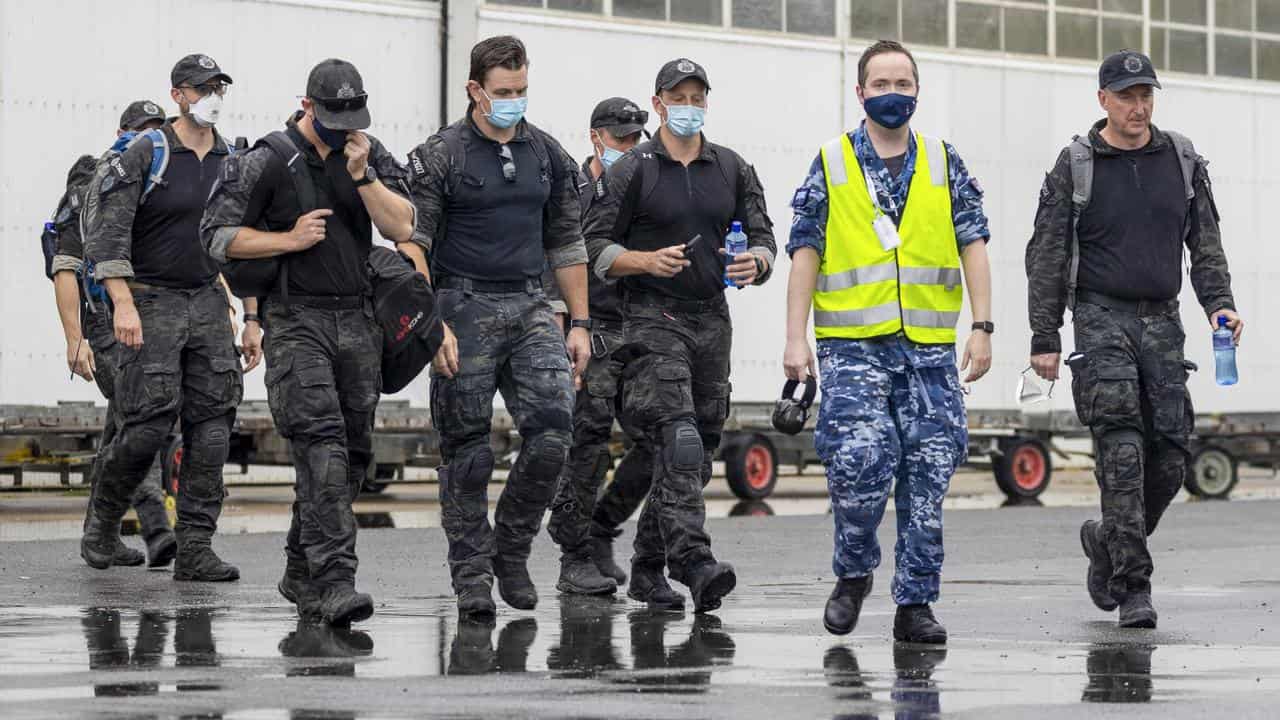 AFP Special Operations members arrive in Honiara in November 2021