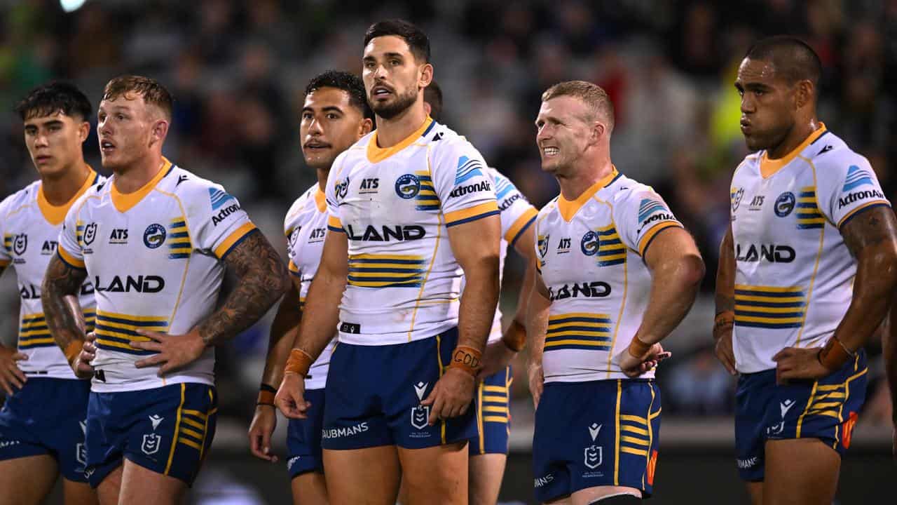 Disappointed Parramatta players.