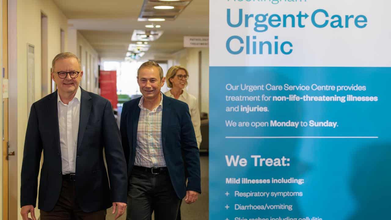 PM Anthony Albanese, WA Premier, Roger Cook at new Urgent Care Clinic