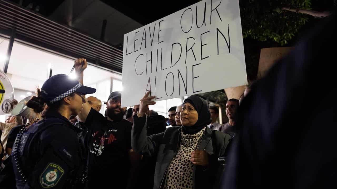 Protesters outside the Cumberland City Council