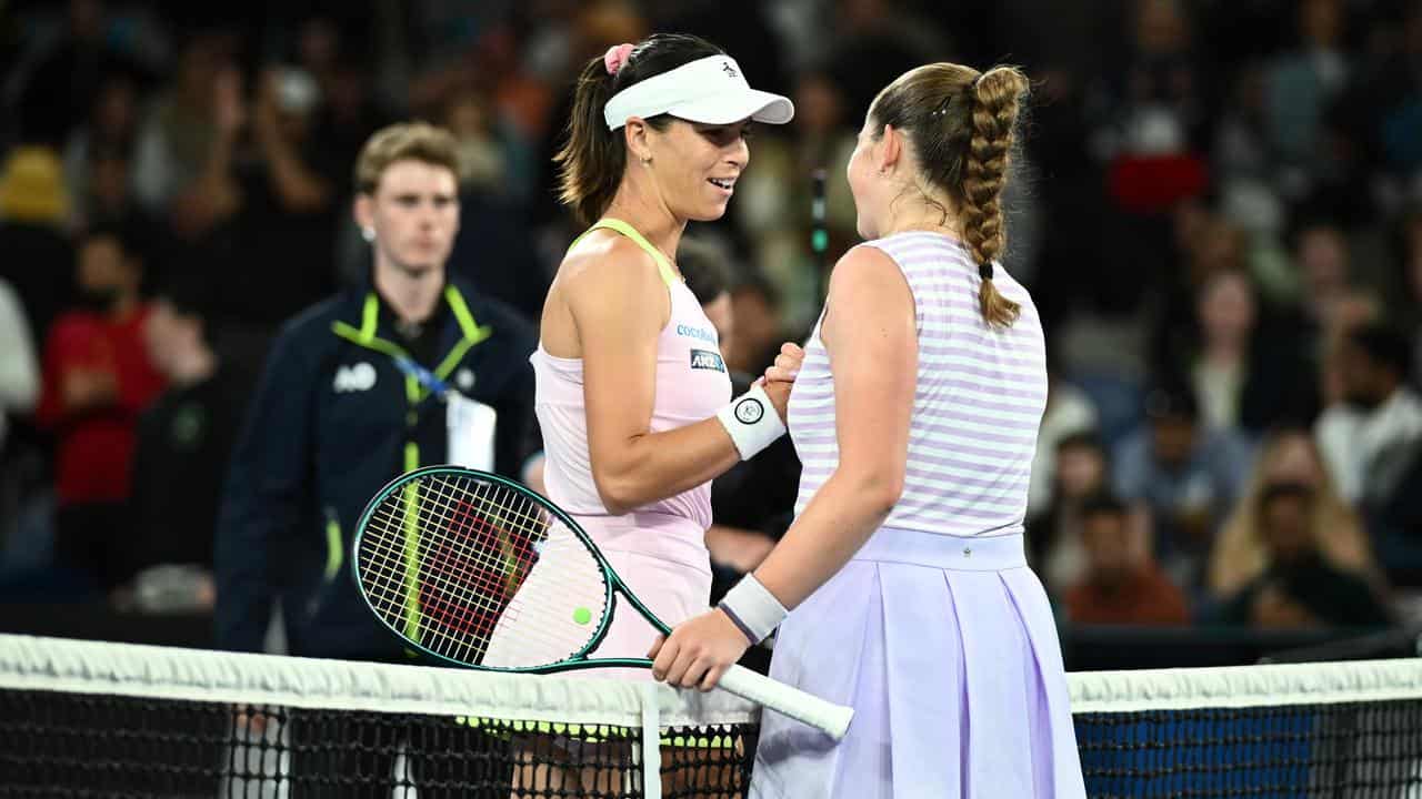 Ajla Tomljanovic and Jelena Ostapenko.