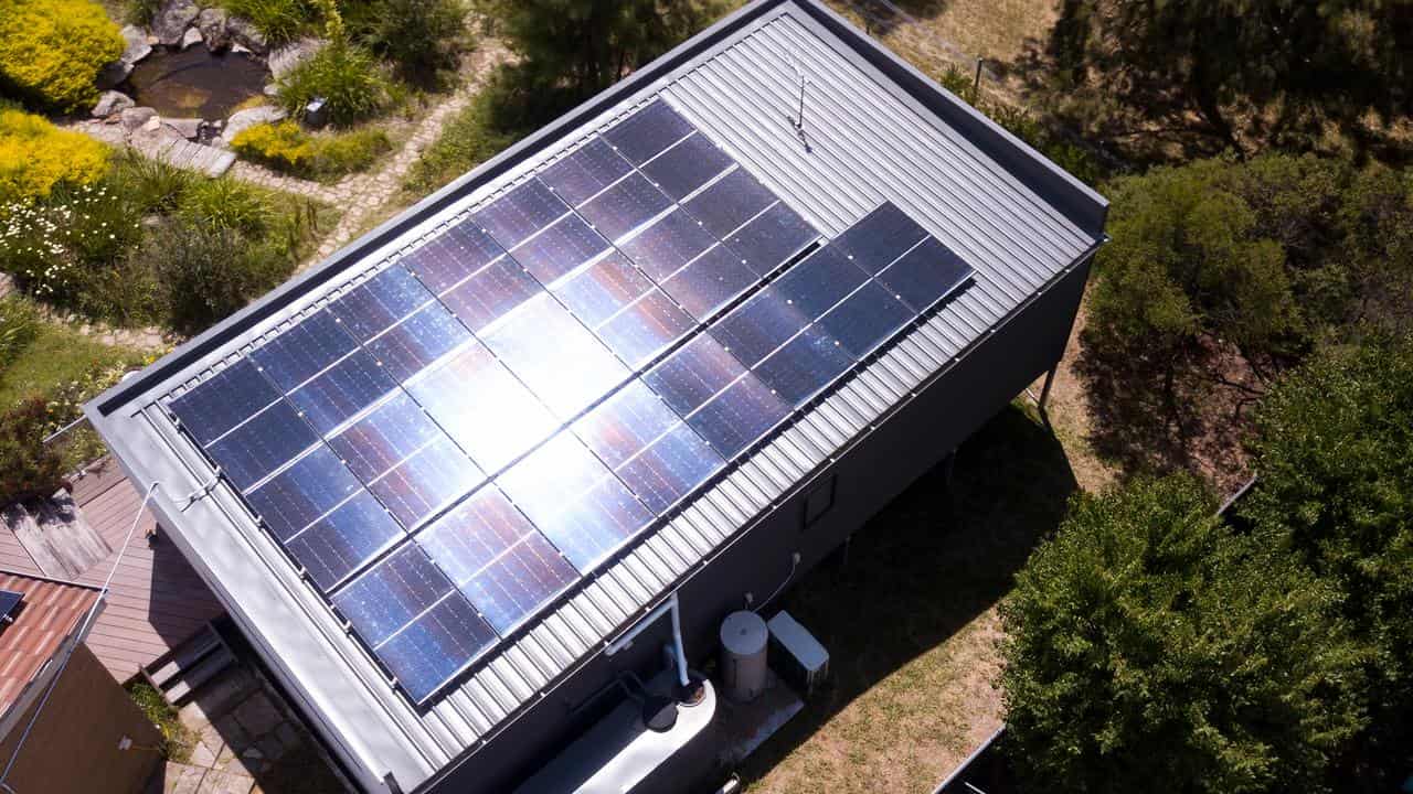 a residential rooftop solar unit