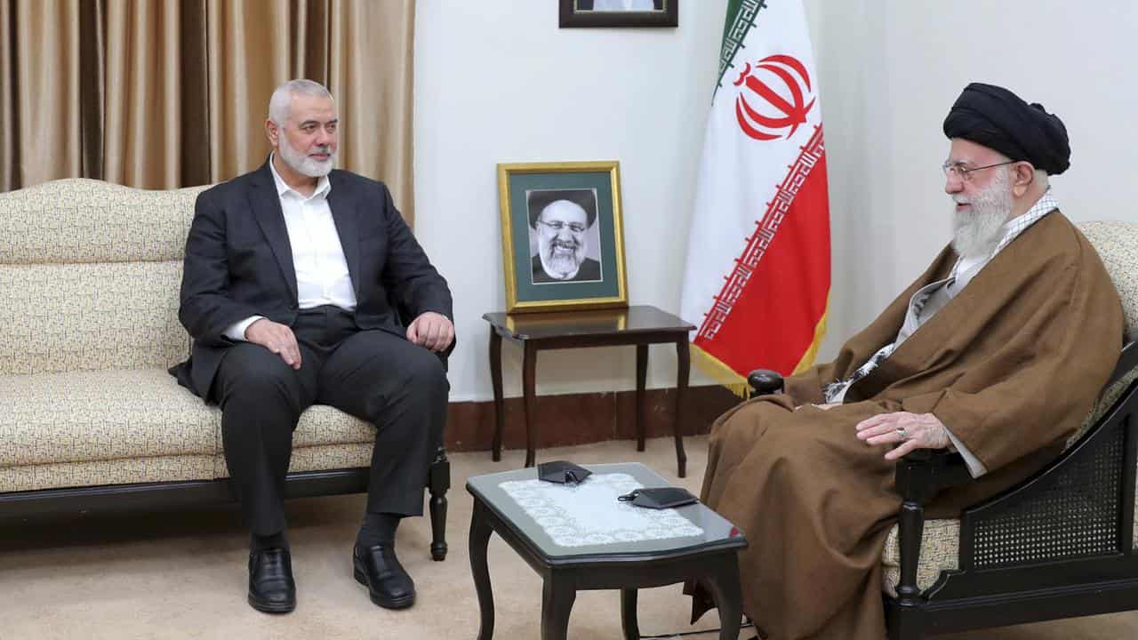 Ismail Haniyeh and Ayatollah Ali Khamenei