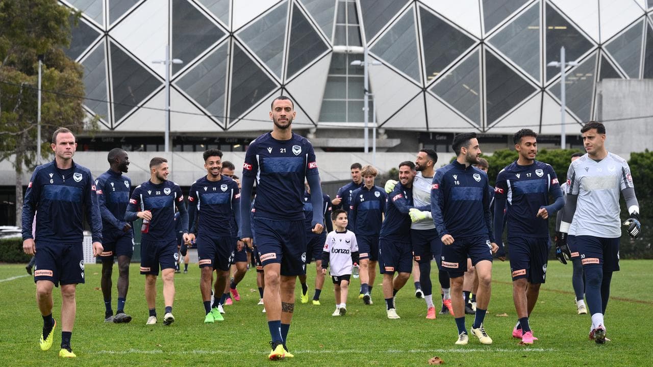 Roderick Miranda (21) and his Victory teammates at training.