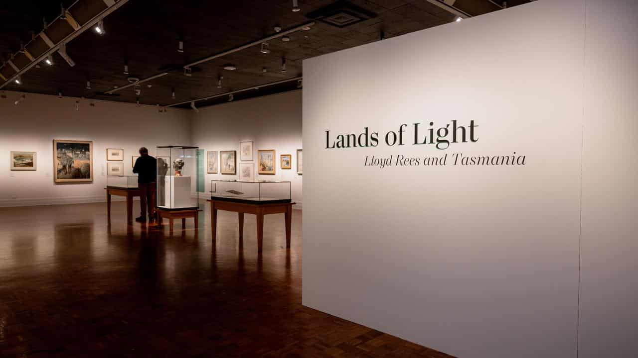 The entrance to 'Lands of Light, Lloyd Rees and Tasmania'