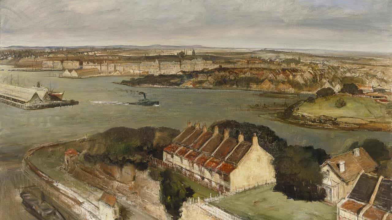 One of Rees' Sydney works, depicting the harbour from McMahon's Point.