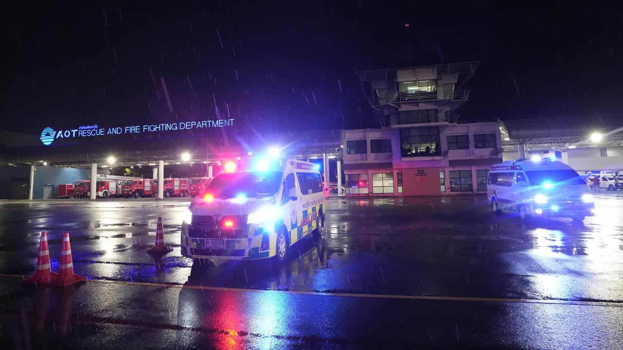 ambulances on a tarmac