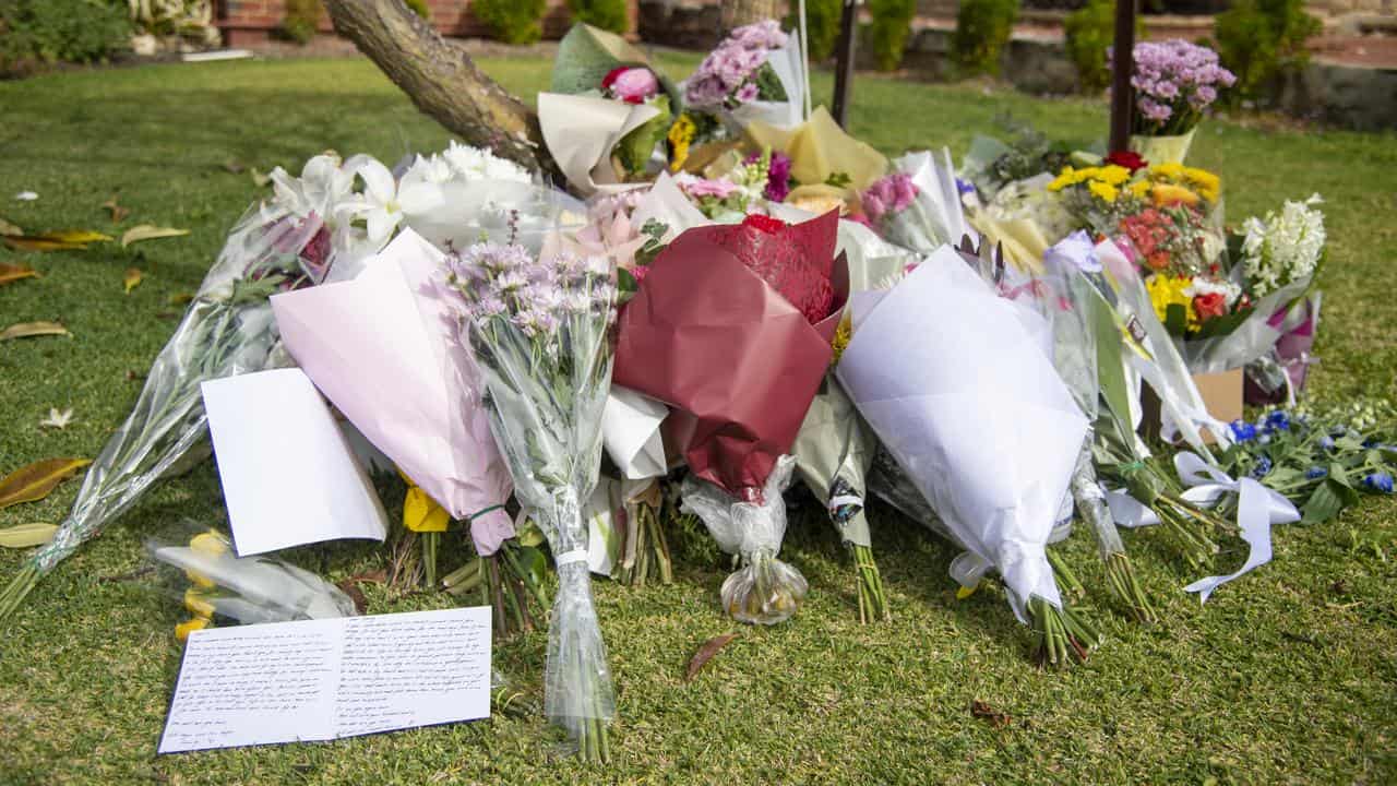 Tributes for shooting victims in Perth.