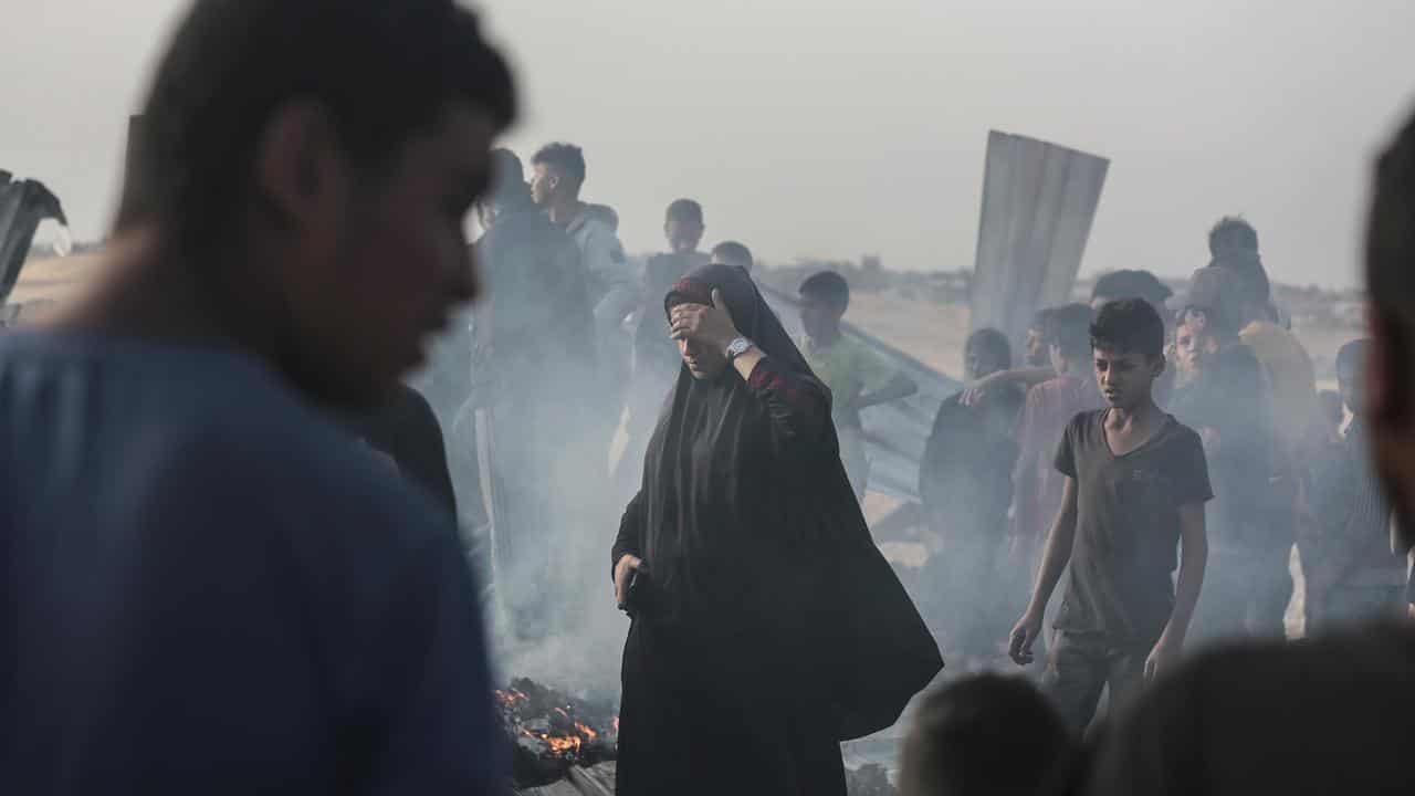 Destruction after an Israeli strike in Rafah, Gaza Strip