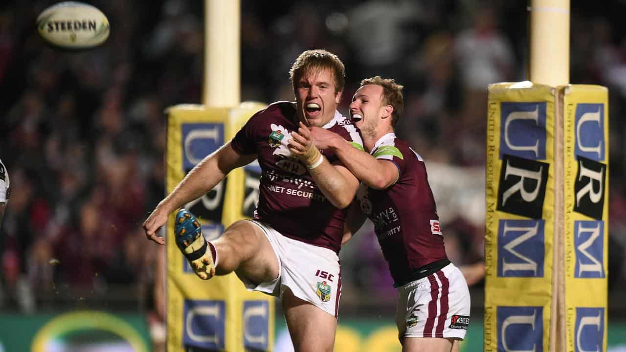 Jake Trbojevic and Daly Cherry-Evans playing with Manly.