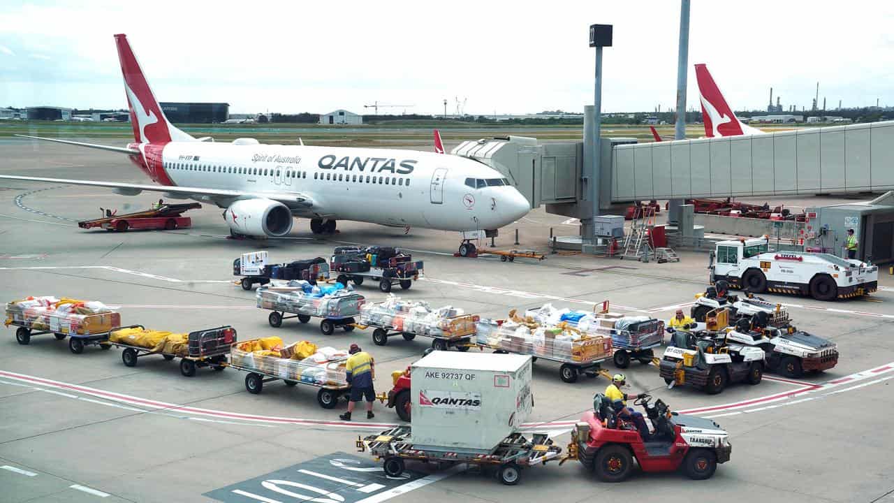 Qantas ground staff at Brisbane airport (file image)