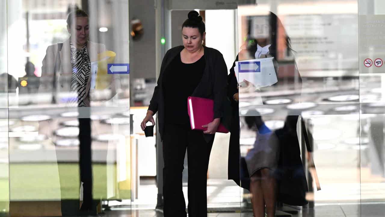 Renee Hickman leaving the Brisbane District Court