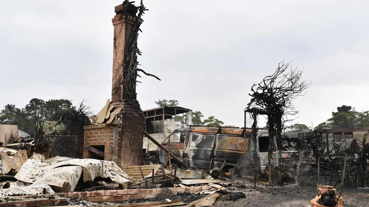 The burnt out remains of a house (file image)