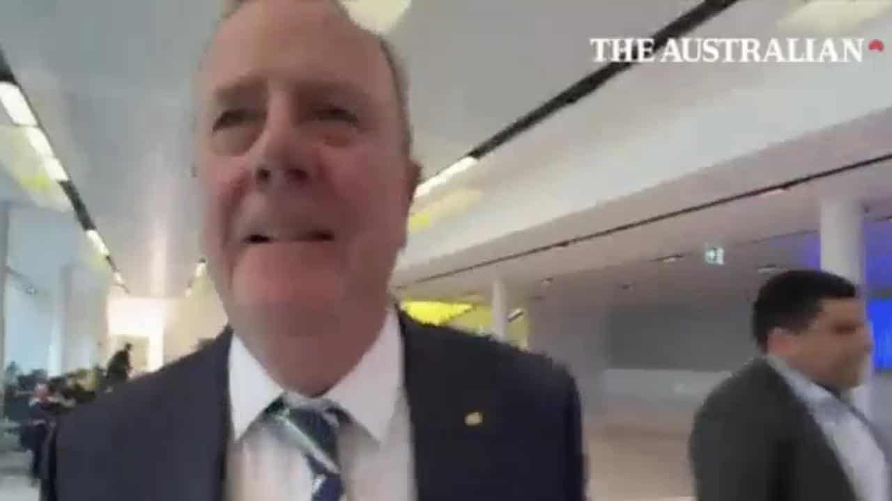 Still image from a video of Peter Costello