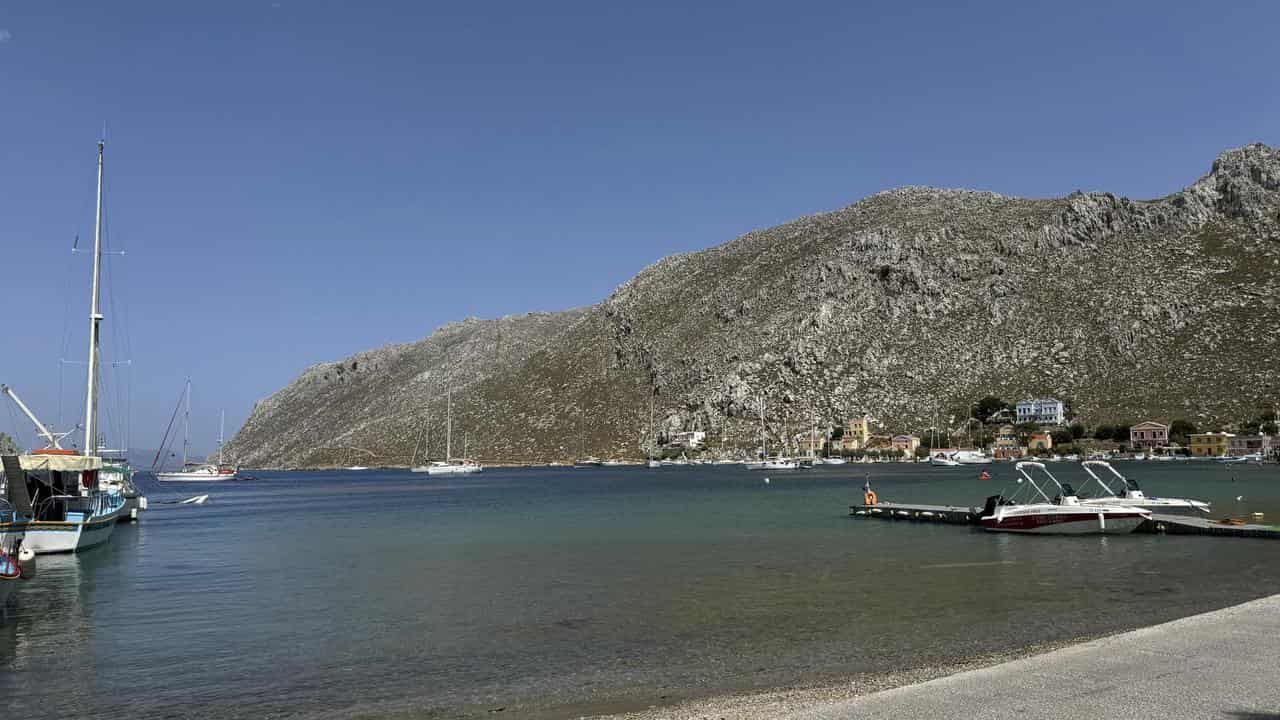 Village of Pedi on the Greek island of Symi