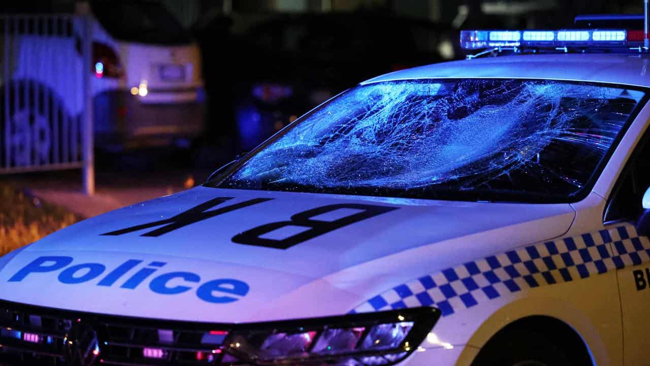 A damaged police car (file image)