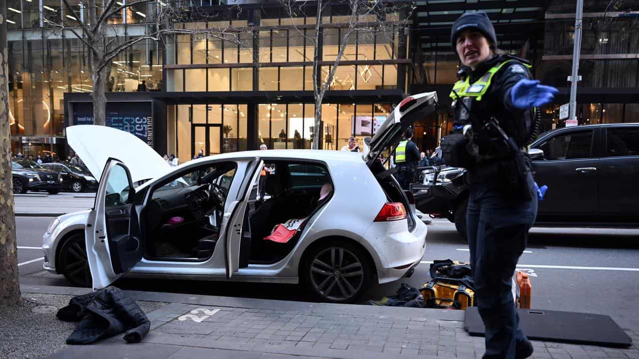 Police searching the car 