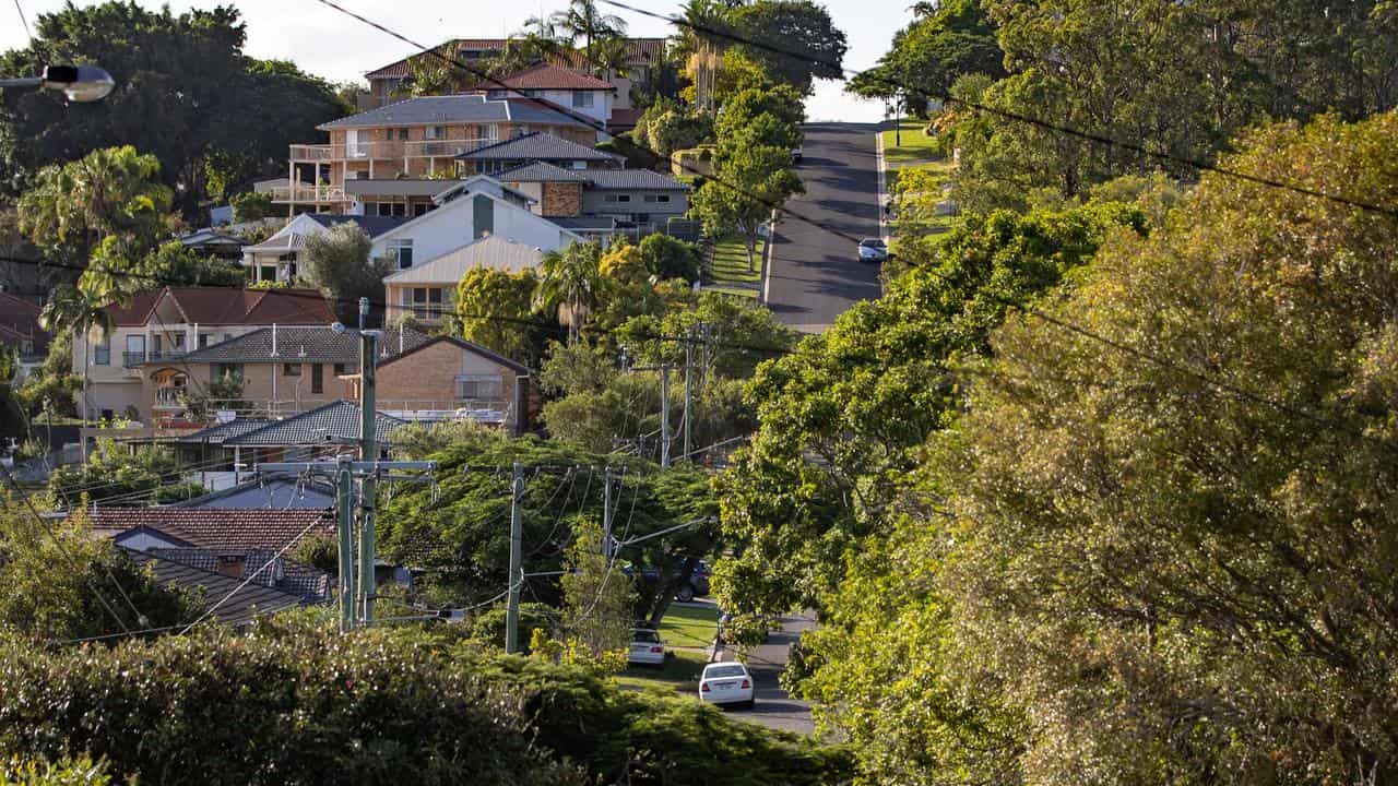 A file photo of houses in Brisbane 