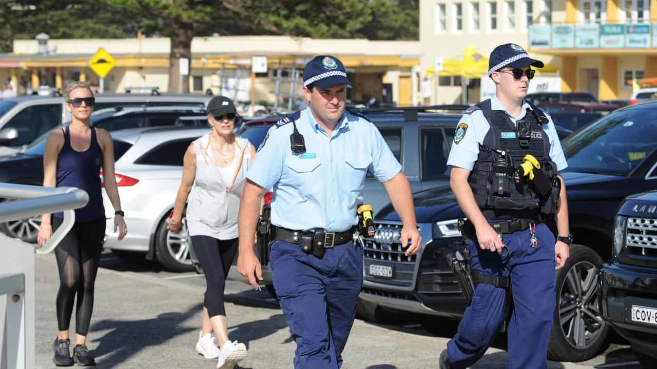 Police on patrol in Cronulla