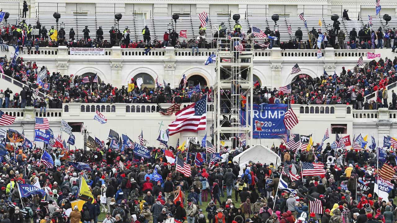 A file photo showing the Capitol riots 