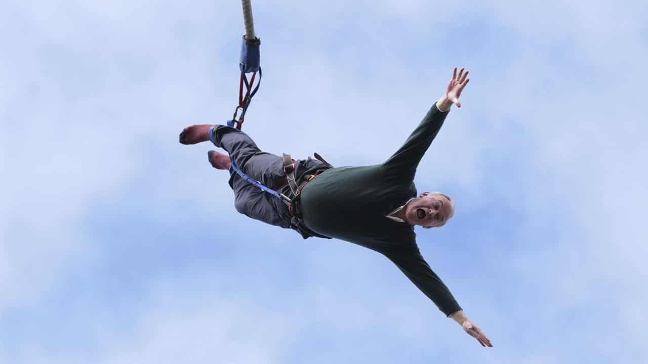 Ed Davey during a campaign stunt 