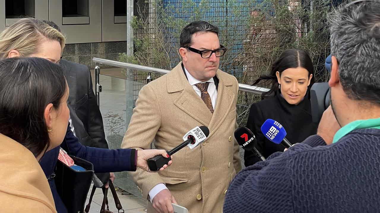 Defence Barrister Andrew Hoare arrives at Toowoomba Magistrates Court